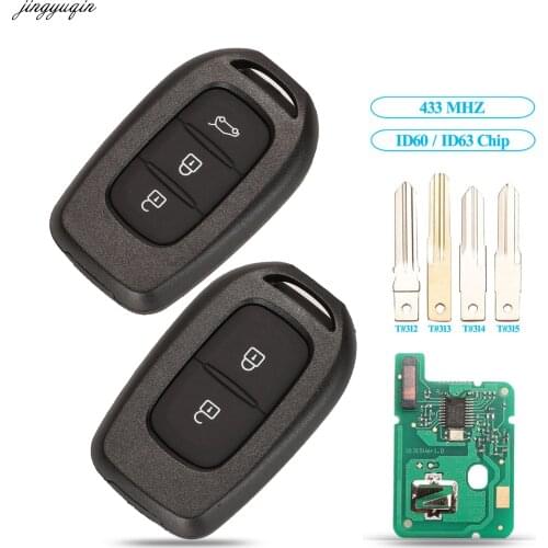 Jingyuqin 2/3 Button Remote Car Key 434MHZ 4A PCF7961M Chip For Renault Dacia Logan Sandero Lodgy Dokker Duster 2016