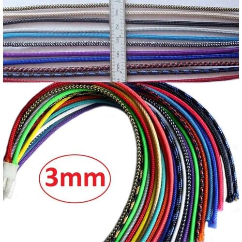 3mm Expandable Braided Cable Sleeving/Sheathing Auto Electrics Wire Sheathing Marine Wire Harness PET 13 Colours Available