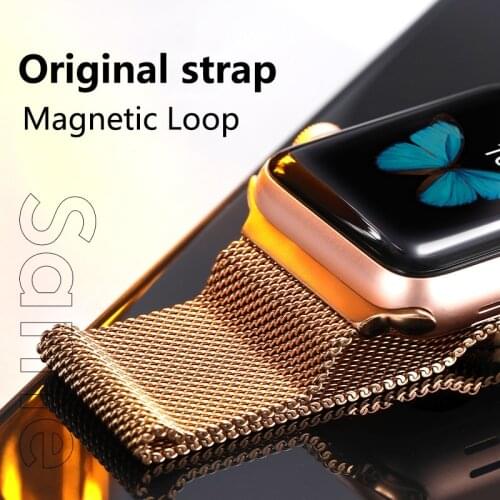 Magnetic Loop Band for Apple Watch se Strap 44mm 40mm iWatch 38mm 42mm Stainless Steel bracelet Apple watch series 3 4 5 SE 6