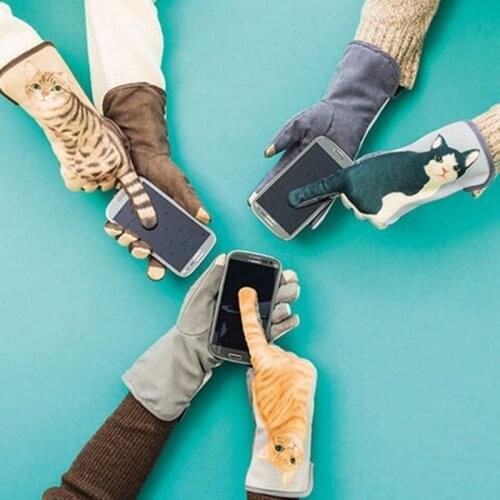 Index Finger Touch screen of Cats Tail Gloves