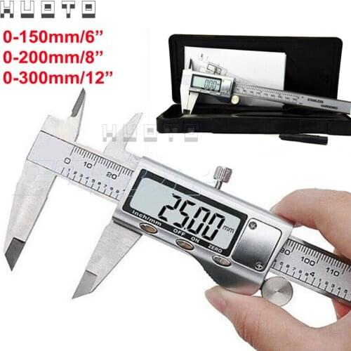 LCD Digital Caliper 0-150-200-300mm Stainless Steel Metal Casing Digital Caliper Vernier Caliper Electronic Caliper+Original Box