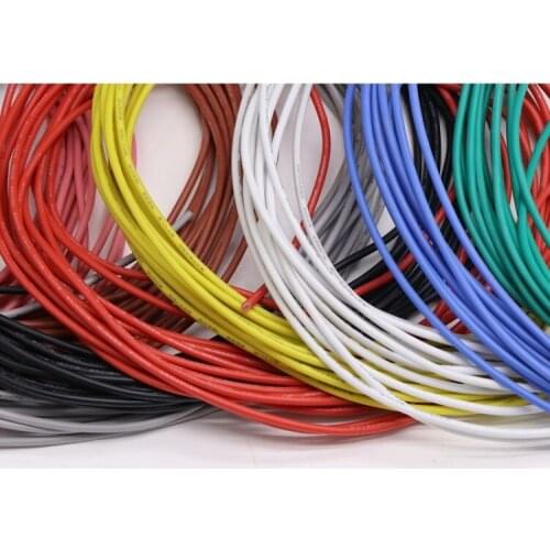 26AWG UL3239 Silicone Rubber Wire OD 1.5mm Flexible Insulate Soft Electron lamp DIY Cable Tinned Copper High Temperature 3KV