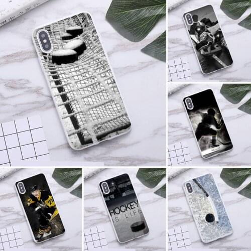 Ice Hockey Sport Phone Case For iphone 12 11 Pro Max Mini XS 8 7 6 6S Plus X SE 2020 XR Candy white Silicone cover