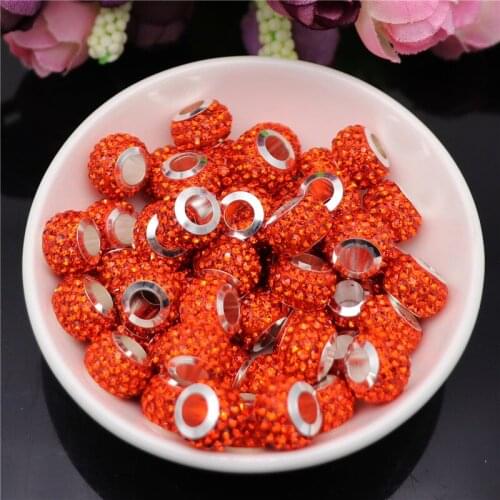 10Pcs/Lot Color Stone Point Drilling CZ Rhinestone Crystal Big Hole Glass Beads Charms Fit Pandora Bracelet For Jewelry Making