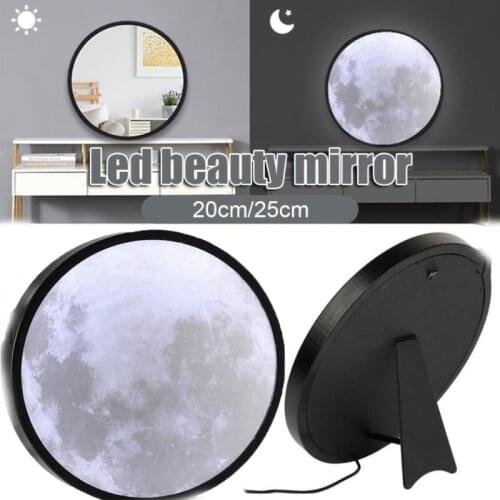 20/25 Cm Moon Makeup Mirror Lamp Wall-mounted Led Decoration Lamp with Three-color Home Corridor Wall Decoration Makeup Dress Up