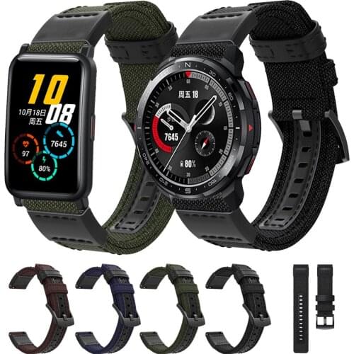 For Honor Watch GS Pro Strap Honor Watch ES Woven Nylon Band Canvas Strap 20mm 22mm Watch band Wristband Bracelet Watchbands
