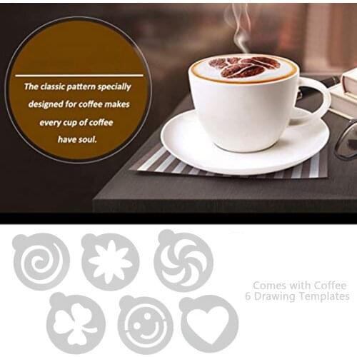 6pcs coffee stencils for decor Plastic Fancy Coffee Printing Model Cafe Foam Spray Template Barista Stencils Decoration Tools