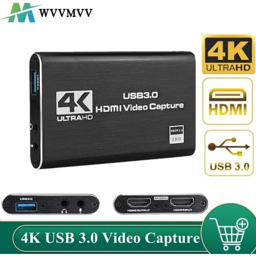 4K HDMI To USB 3.0 Video Capture Card Dongle 1080P 60fps HD Video Recorder Grabber For OBS Capturing Game Game Capture Card Live