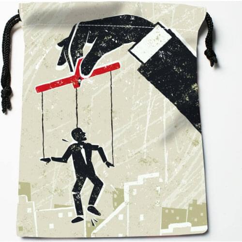 High quality Custom illustration printing storage bag drawstring bag gift Satin bags 18*22cm Compression Type Bags