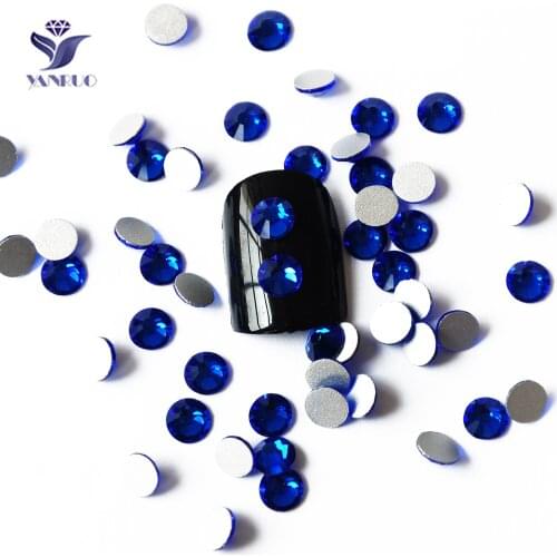YanRuo Crystal Sapphire Non Hotfix Flatback Nail Art Rhinestones Jewelry Design Rhinestone DIY Nails Decoration Glass Stones