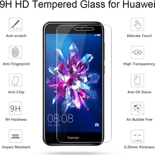 Clear 9H Tempered Glass for Huawei Honor 8C 6C Pro Protective Film Hard Screen Protector Glass for Honor 7C AUM L41 5C 4C