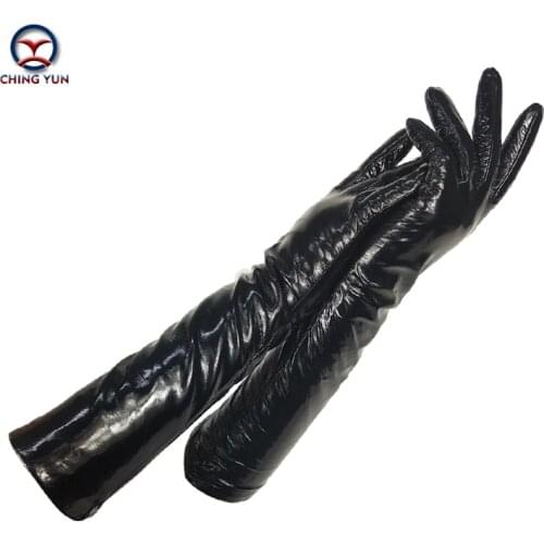 CHINGYUN Woman Gloves New 2020 Sheepskin Gloves Ladies Long Gloves Arm Sleeve Ladies Leather Fashion Gloves Ladies Winter Gloves