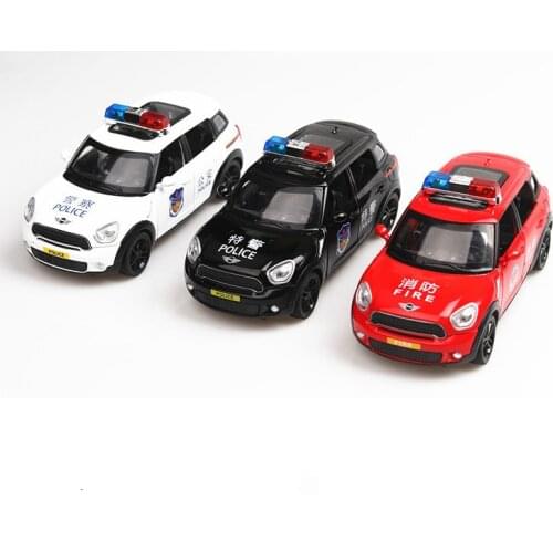 1:32 Toy Car Mini Cooper Police Metal Toy Alloy Super Car Diecasts & Toy Vehicles Car Model Miniature Model Car Toy For Children