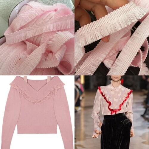 10yards/lot wide 2cm Dentelle Cotton Pink Lace Trims with Tassel Hometexile Embellishment, Garment Apparel Accessories
