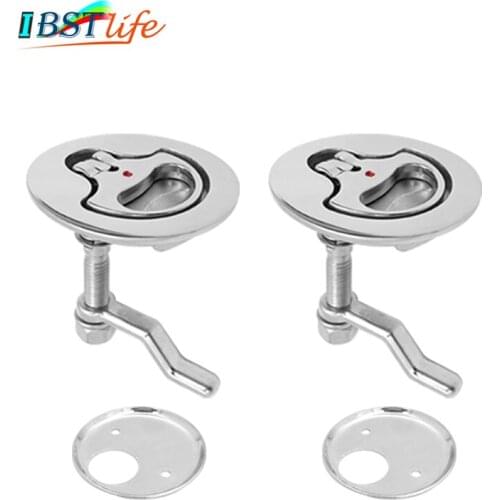 2PCS Marine Grade SS316 Cam Latch Flush Pull Deck Latch Lift Handle with Back Plate Boat Hardware Accessories