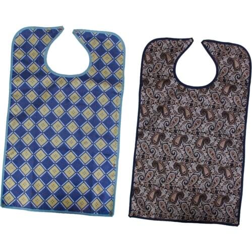 2 Pieces Waterproof Adult Mealtime Bib Protector Disability Eating Aid Apron