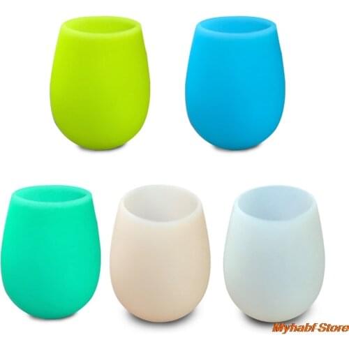 200ml Silicone Wine Glass Cup Water Cup Non-slip Wine Glass Beer Juice Container Drinking Mug for Outdoor Party Picnic Drinkware