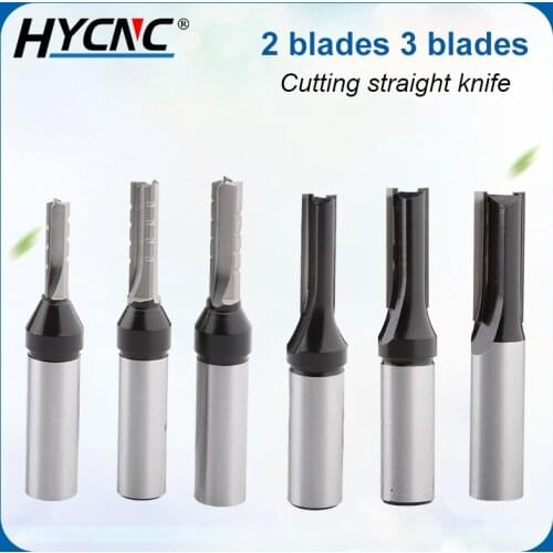 3 blade 1/2 handle TCT CNC straight knife 2 blade drill wood carving cutting milling cutter engraving machine cutting tool
