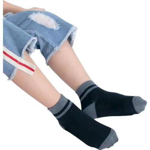 5 Pairs/lot children socks Autumn cotton two bars child socks boys socks children sports socks comfortable breathable 4-7 years