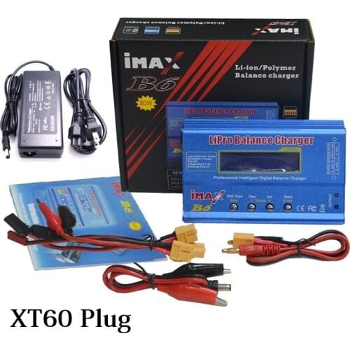 IMAX B6 80W Balance Charger for Lipro NiMh Li-ion Ni-Cd RC Battery Digital Charger Discharger with T Tamiya XT60 PLUG