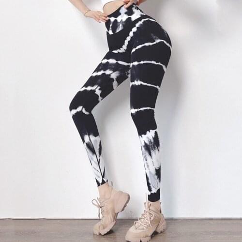 Tie Dye Women Gym Yoga Seamless Pants Sports Clothes Stretchy High Waist Athletic Exercise Fitness Leggings Activewear Pants