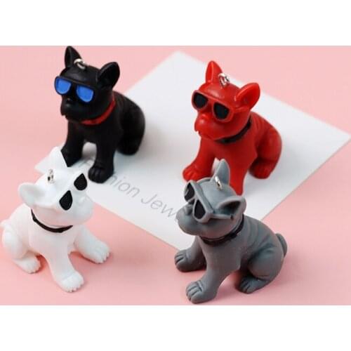 Bulldog systemic small head ornament diy accessories car Pendant DIY accessories