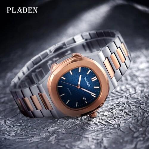 Top Brand Men Watches PLADEN Business Quartz Watch Mens Stainless Steel Band 30M Waterproof Date Wristwatches Relogio Masculino