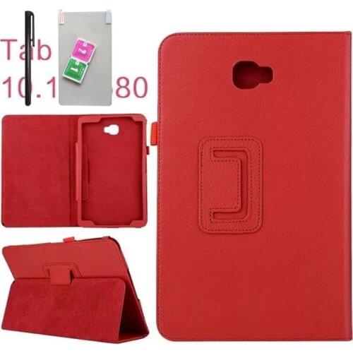 Slim Folding Flip Cover Stand PU Leather Case for Samsung Galaxy Tab A A6 10.1 2016 T585 T580 SM-T580 T580N Funda Cases + Pen