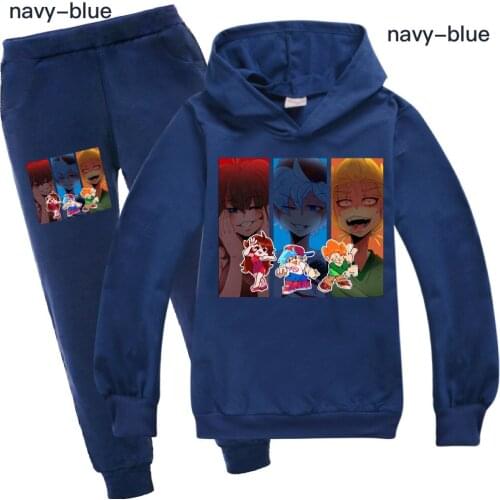 Friday Night Funkin Hoodies Pants 2pcs Sets Kids Children Clothing Boys Costumes Clothes Long Sleve Sweatshirts Tops Pant Suits
