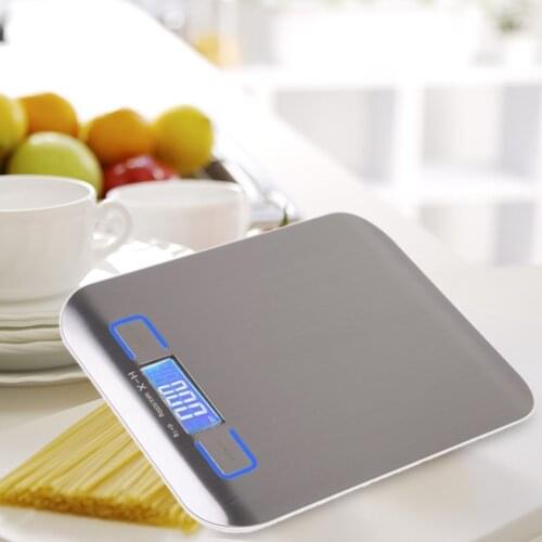 Electronic Kitchen Scale Digital Food Scale Metal Weighing Scale Kitchen Cooking Measuring Tool Electric Weight LED Dropshipping