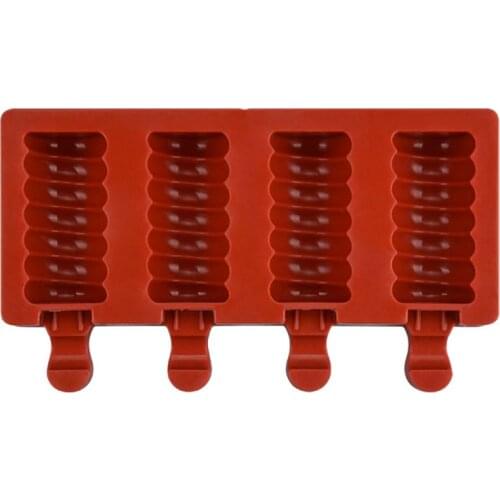 Food Grade Silicone Ice Cream Mold 4 Cell Juice Maker Ice Lolly