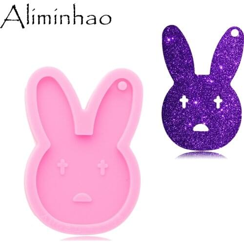DY0832 Super Shiny Rabbit Resin Molds - Epoxy Silicone Molds - Silicon Mold Making Keychain Accessories - Epoxy Resin Moulds