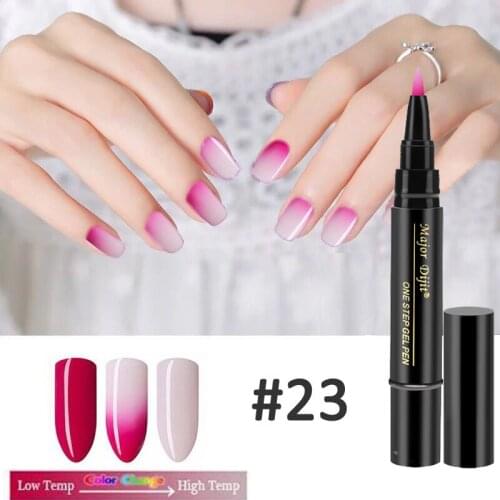 5ml Temperature Change Colors Gel Varnish Pen Glitter 6 Colors Nail Polish Chameleon Changing UV Nail Glue Lacquer