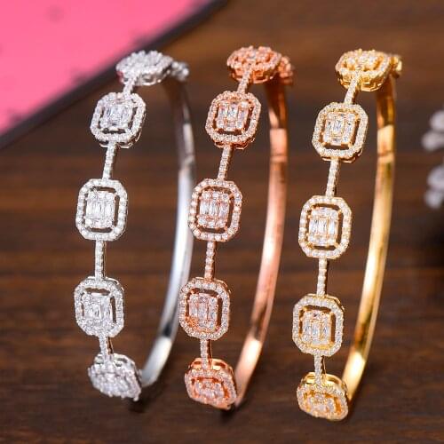 GODKI Spring Trendy Luxury Stackable Statement Bangle For Women Wedding Full Cubic Zircon Crystal CZ Dubai Bracelets 2019