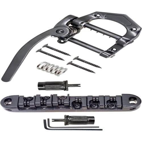 B5 Style Tremolo Bridge Tailpiece with Roller Saddle Bridge for LP SG Guitar Parts Accessories