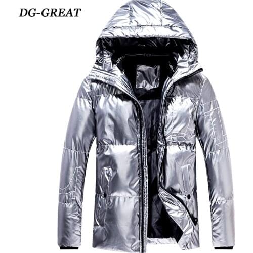Winter 2019 New Hooded Polished Cotton-padded Jacket Korean Version Slimming Trend Mens Cotton-padded jacket Down Jacket