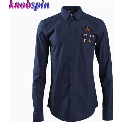 2019 New Brand men Shirt Solid color Long sleeve Chemise homme Precision Embroidery Business male Slim Shirts Size 4XL Camisas