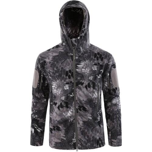 Men Outdoor Riding Climbing Windproof Warm Fleece Jacket Winter Hunting Hiking Thermal Breathable Camo Tactical Training Coat