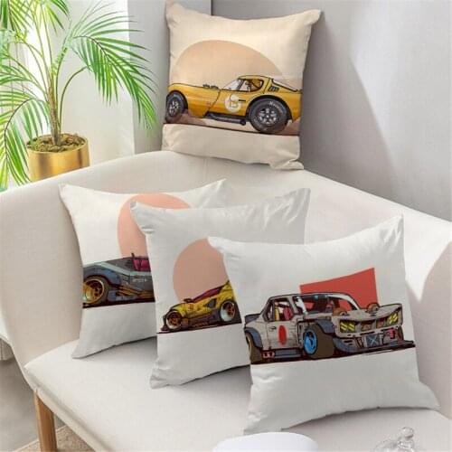 Fuwatacchi Motorcycle Photo Cushion Cover Modern Car Picture Printed Throw Pillow Cover For Home Decor Sofa Car Seat Pillowcases