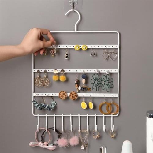 Creative Earrings Jewelry Display Shelf Home Earrings Bracelet Necklace Storage Rack Hanging Jewelry Organizer Pink White Black