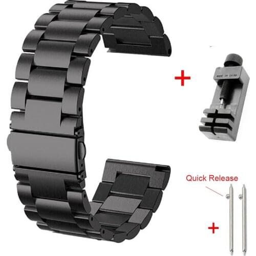 100% Fit Strap For Suunto 9 7 Baro/Suunto D5 Spartan Sport Wrist HR/Baro Smart Watch 24MM Band Stainless Steel Metal Bracelets