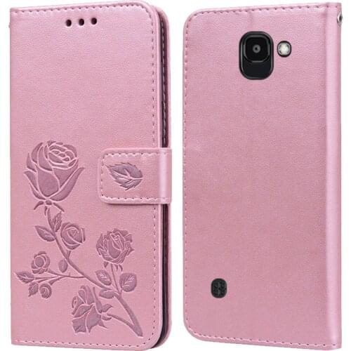 Luxury Leather Flip Book Case for LG K3 2017 US110 K3 Lte K100 K100DS LS450 Rose Flower Wallet Stand Case Phone Cover Bag coque