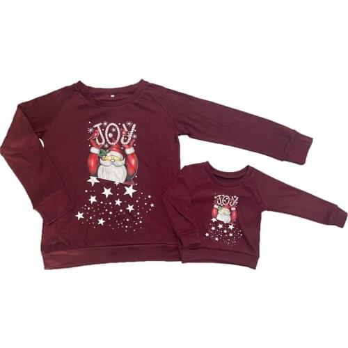 Christmas Family Matching Hoodies Outfits Clothes Long Sleeve Sweatshirt For Mother And Daughter Fall Winter Pullover Tops