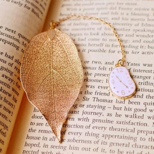 Leaves Pendant Alice Clock Rabbit Bookmark Stationery School Office Supply Escolar Papelaria