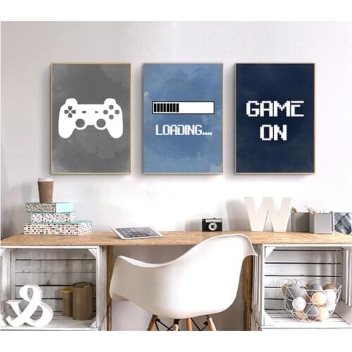 Nordic inkjet print poster canvas black letter game art abstract porch decorative painting living room bedroom