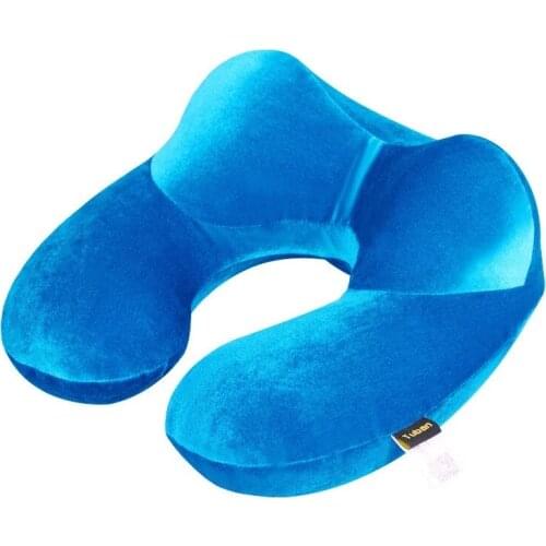 Foldable U-shaped Neck Support Pillow Inflatable Cushion Travel Pillow Neck Super Soft Air Plane Sleeping Pillows