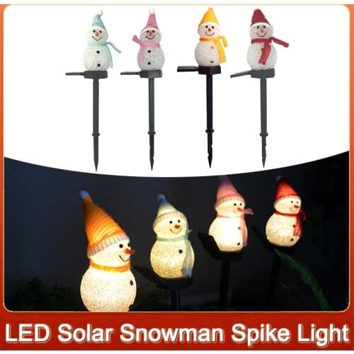 LED Solar Light Snowman Spike Light In-Ground Christmas Garden Lawn Path Landscape Lamp Spotlight Outdoor Lighting Decor