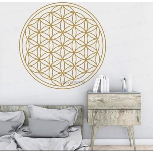 Flower Of Life Wall Art Vinyl Decal Mandala Flower Geometry Wall Stickers Seed Of Life Wall Decoration Yoga Studio Home Decor