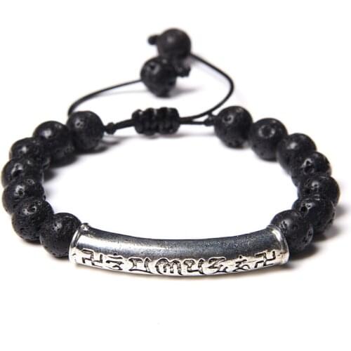 Lava Weaving Bracelet Men Natural Lava Stone Beads Bracelet Yoga Healing Balance Volcanic Braided Bracelet for Women Men Jewelry