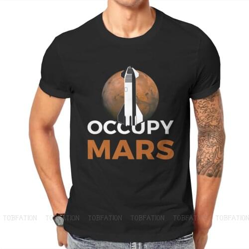 OCCUPY Spacex Starship Classic Mars 2020 Space Explorers Tshirt Top Cotton Loose O-Neck Mens Clothes Graphic Men T shirt